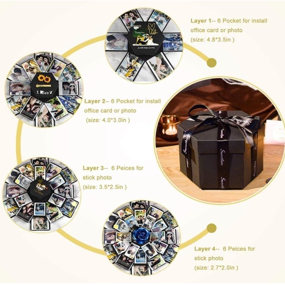 Explosion Box, DIY Gift Box, Assembled, with Accessories - Picture 2 of 5